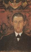 Self-Portrait under the mask Edvard Munch